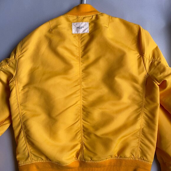 Rag & Bone Manston Recycled Nylon Bomber in Saffron, Size L, Hardly Worn - Picture 11 of 11